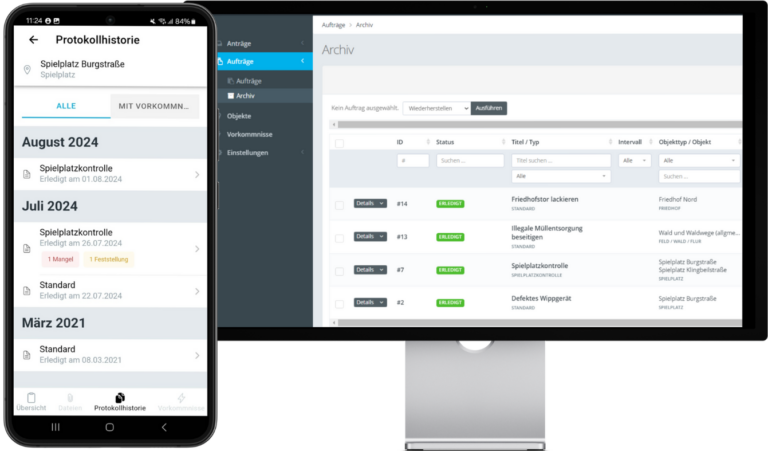 Archiv und Protokollhistorie in upkeepr